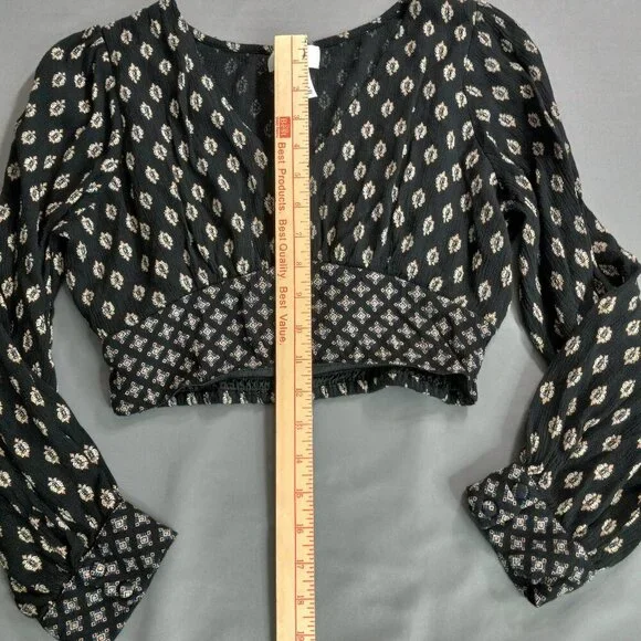 Jopaa Black & White Boho Smocked Crop Top & Tiered Mini Skirt Size M - Picture 4 of 12